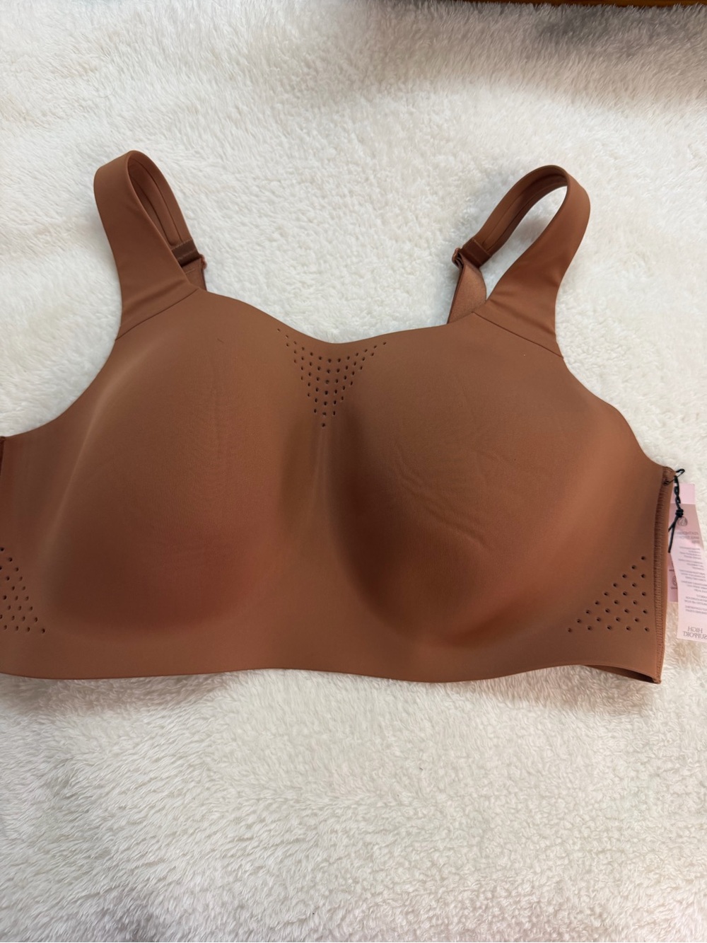 Victorias Secret VSX Featherweight Max High Impact Sports Bra Mocha Tan 40DD NWT